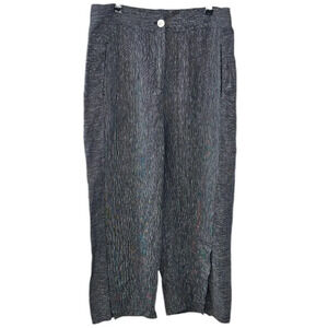Habitat Womens 100% Linen Wide Leg Slit Bottom Pants Size Medium Lagenlook